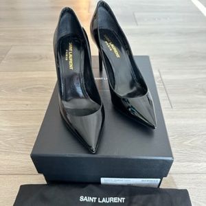 SAINT LAURENT Zoe Black Patent Pumps 85 - Size 5.5